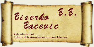 Biserko Bačević vizit kartica